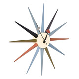 Reloj Clásico Sunburst De Madera Telechron, Multicolor