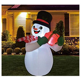 Goosh - Muñeco De Nieve Inflable De Navidad Con Rama, Luces