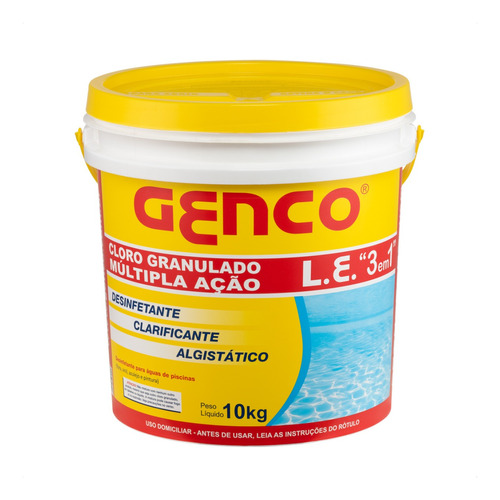 Cloro Granulado 3 Em 1 Multi Ação 10kg  - Genco