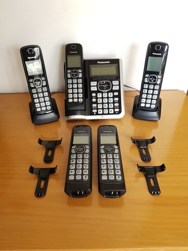 Set De Teléfonos Panasonic Inalámbricos Y Bluetooth Negros