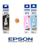 3x Tinta Epson Original  L1800 L800 L805 L1300 L850 T673 