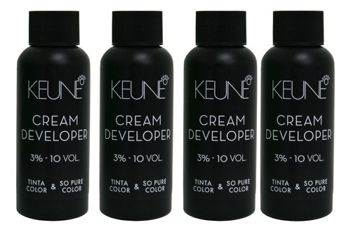 Kit 4 Keune Cream Developer Ox 10 Vol Color & So Pure 60ml