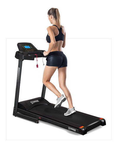 Caminadora Stingray Fitness Motor 1.75hp Sfmotort-4 Bocinas Color Negro