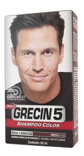 Shampoo Color Grecin 5 Tonalizante Masculino Preto 1 Unidade