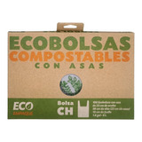 100 Bolsas Compostables Camiseta 23x38+10 Fécula De Maíz