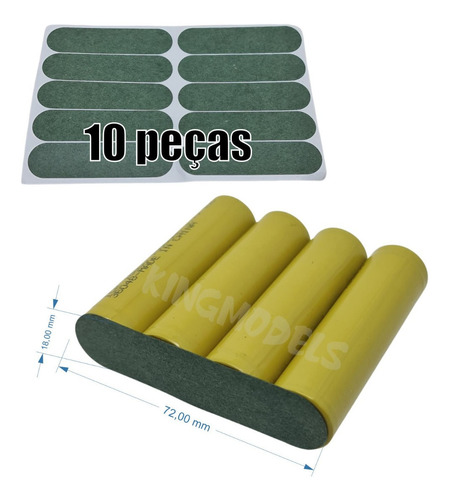 10xpç Manta Isolante Adesiva - Packs 18650 C/ 4 Células Flat