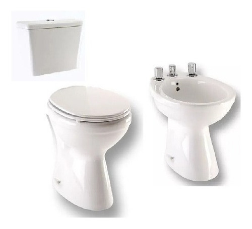 Combo Roca Capea Italiana Inodoro Corto Mochila Bidet Tapa