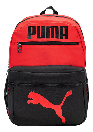 Mochila Escolar Puma Acolchada Doble Bolsillo Exterior Roja
