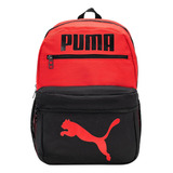 Mochila Escolar Puma Acolchada Doble Bolsillo Exterior Roja