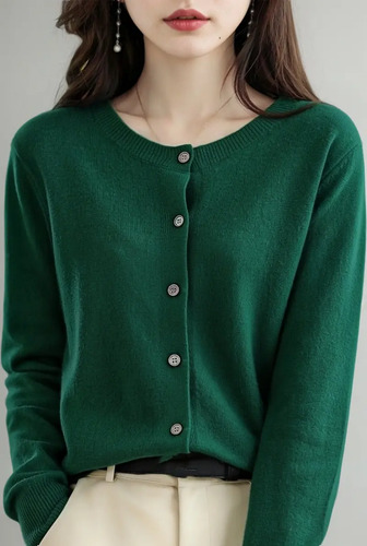 Jersey Cachemira De Cachemira Con Botones Mujer Cárdigan