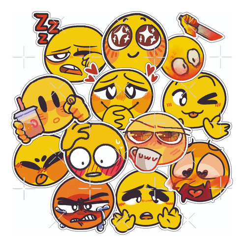 Pack Stickers Calcos Vinilos Emojis - Termo Notebook Celular