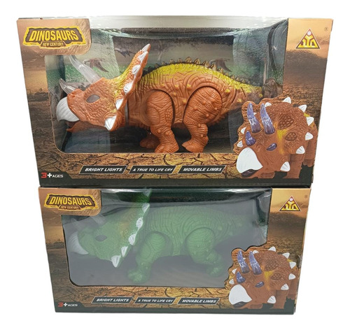 Dinossauro Triceratops Pequeno Com Som Luz Movimento Toyz