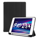 Capa Para iPad 4/3/2 Geração A1458 A1430 A1395 Suporte Pen