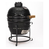 Parrilla Asador Cerámico Kamado 13 Pulgadas Grill-bee 5 En 1 Color Negro