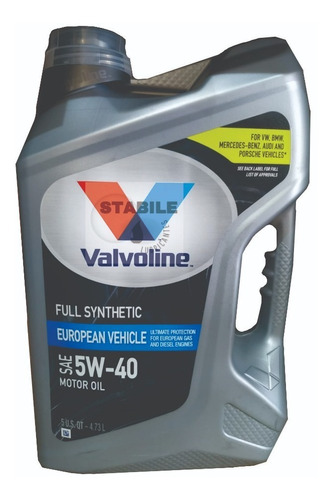 Aceite Valvoline 5w40 X 4.73l (100% Sintético)