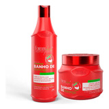 Shampoo E Máscara Banho De Verniz Morango Forever Liss 500ml