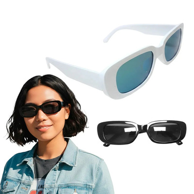 2pz Gafas De Sol Vintage Rectangular Estilo Retro Unisex Lentes De Sol Protección Uv Diseño Clásico Moda Accesorio Para Hombre Y Mujer Lentes De Sol Fashion Para Uso Diario Negro\u002Fblanco Slim Company | MercadoLibre