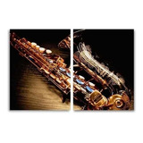 Quadro Saxofone Vintage Instrumentos Decorativo Em Tecido