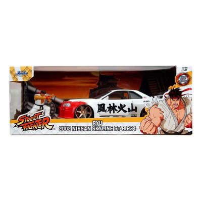 Nissan Skyline R34 2002 Jada Ryu Street Fighter 1:24 Modelo Coleccionable | Envío gratis