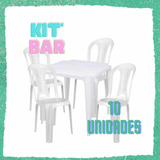 Kit Bar - 40 Cadeiras Plasticas + 10 Mesas