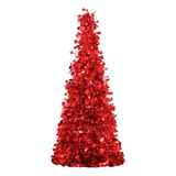 Arbolito Navidad Mesa 25 Cm Alto Deco Arbol Navideño Color Rojo