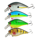 4 Curricanes Squarebill Kit De Señuelos De Pesca Con Sonajas