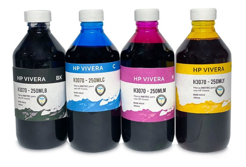 Kit De 4 Tinta Generica De 250 Ml. Inktec Para Hp Y Canon Vivera