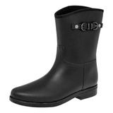 Bota De Lluvia Top Moda 761 Color Negro Para Mujer Tx3