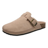 Zapatillas Planos Unisex Birken De Liso Con Hebillas