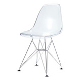 Silla Eames Eiffel Transparente Patas De Metal Reforzado 