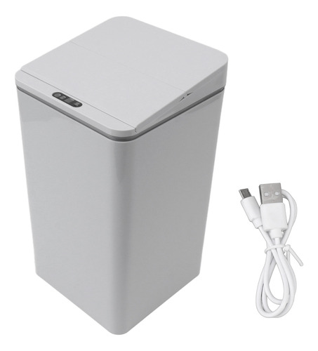 Cubo De Basura Con Sensor De Escritorio, Carga Usb, Tapa Ple