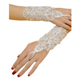 Guantes De Novia Ajustable Encaje Blancos O Cosplay Bordado