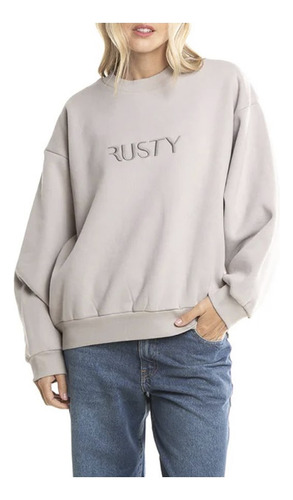 Rusty Signature Oversize Crew Ld Buzo Mujer