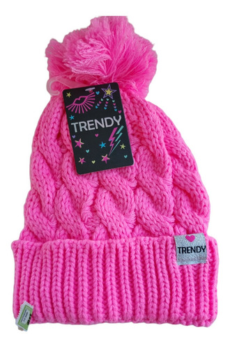 Gorro Lana Niñas  Abrigo Invierno Otoño Con Pompon Trendy 