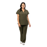 U Bárbara Pijama Quirúrgica Cruzada Stretch Scrub Uniforme