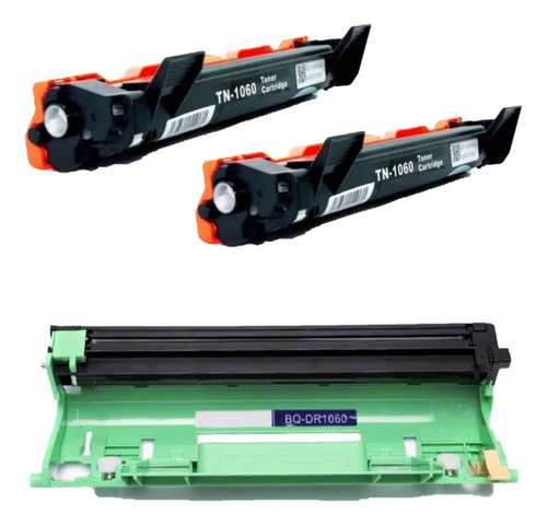 Kit 2 Toner Tn1060 + 1 Dr1060 P/ Brother 1617nw 1212 1602
