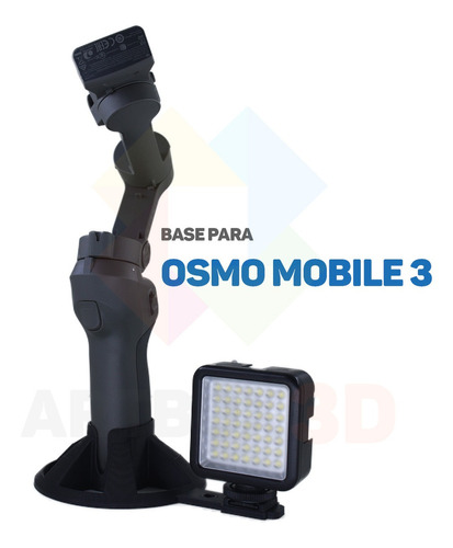 Base Suporte Apoio Compatível Com Dji Osmo Mobile 3 Led Mic Cor Preto