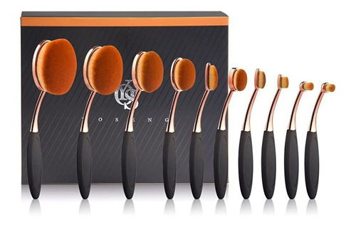 Set De Brochas Yoseng Profesional 10pcs Oval Rose Gold