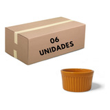 Kit 6 Ramekin Laranja Porcelana Molheiras - Pronta Entrega