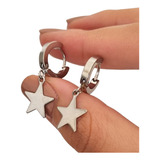 Aros Argollas Huggies 14mm Dije Estrella De Acero Quirúrgico