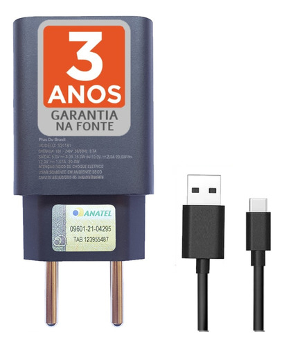 Carregador Turbo Plus Para Motorola Moto One Fusion 20w