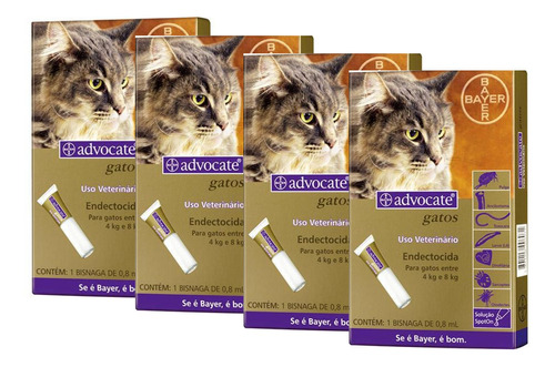 4 Advocate Gatos 4 A 8kg Antipulgas Envio Imediato Com Nf