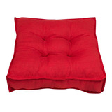 Almofada Futon 50x50 Cores Lisas Gorgurao Assento Shelter Cor Vermelho