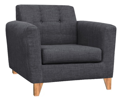 Sillon Sofa 1 Cuerpo Retro Nordico Placa Soft Lino Premium