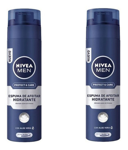 Espuma De Afeitar Nivea Men Protect & Care 200ml X2 Unidades