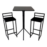 Conjunto Mesa Bistrô + 2 Banquetas Altas Cozinha Balcão Bar 