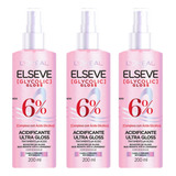 Kit 3 Acidificante Glycolic Gloss Ultra Gloss Elseve 200ml