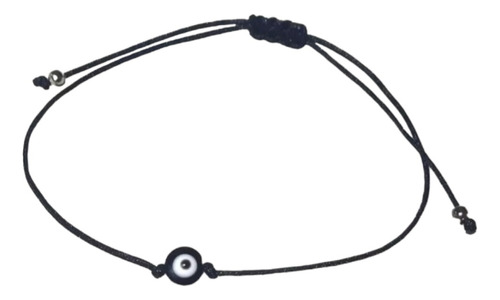 Pulsera De Hilo Ojo Turco Negro Amuleto Protector Ajustable 