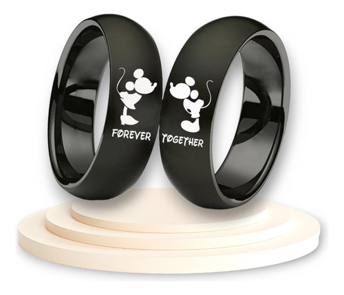 2 Anillos Forever Together De Promesa Para Novios Y Parejas 