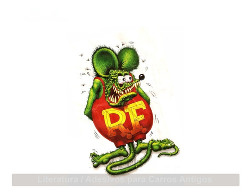 2 Adesivos Rat Fink Carro Moto Antigo Mod. 02 Decorativo